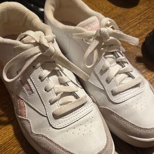Reebok Women's White and Pink Sneakers